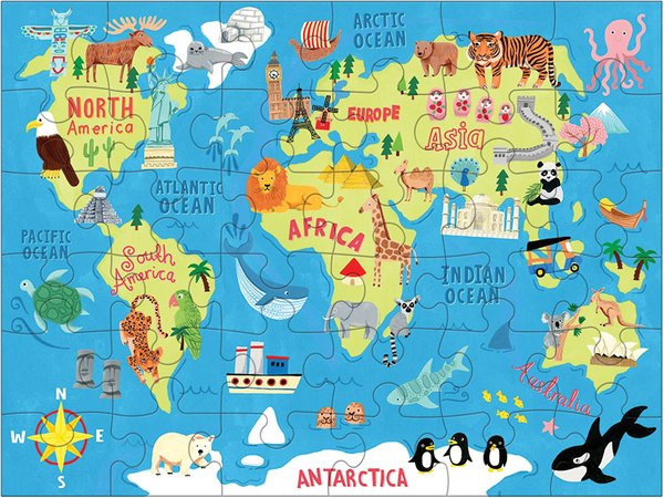 Map of the World Puzzle to Go